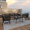 Flash Furniture Square Faux Teak Patio Table & 4 Club Chairs 4 SDA-AD723002-4-BK-GG - alternate 1
